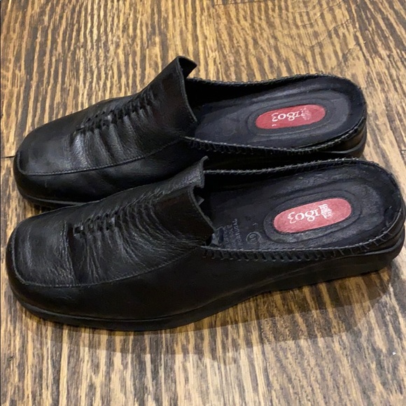 1803 black leather slip on flats - Picture 2 of 4